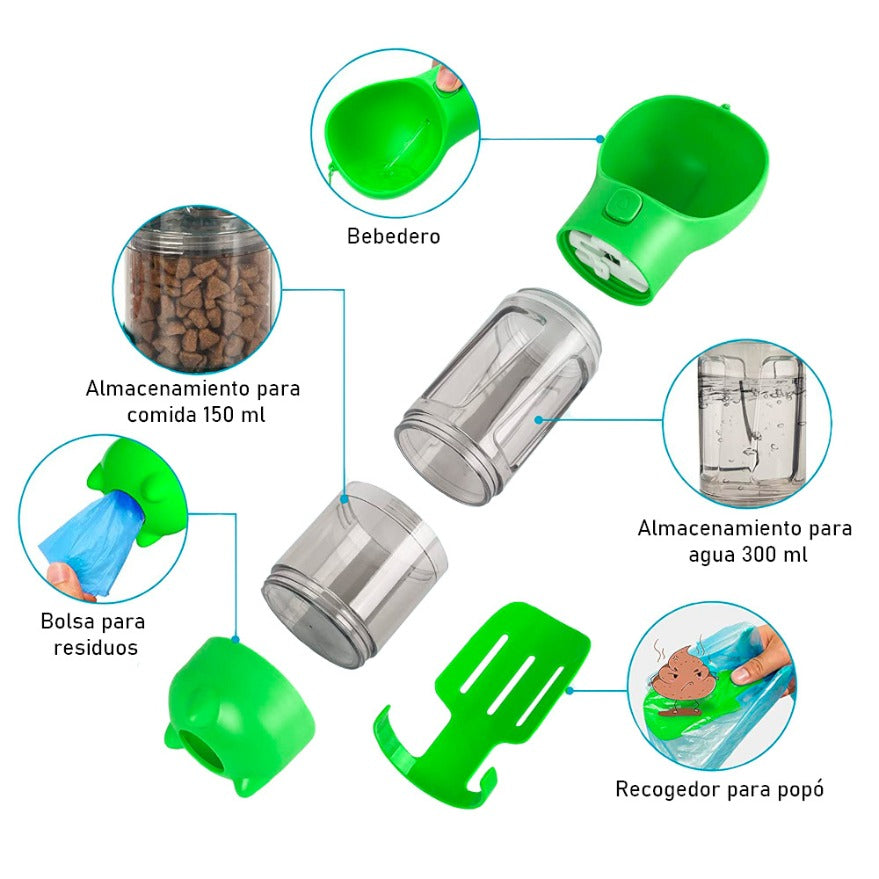 Botella Portatil 4 En 1 Multifuncional
